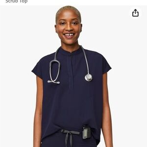 Figs Rafaela Scrub Top Navy Small